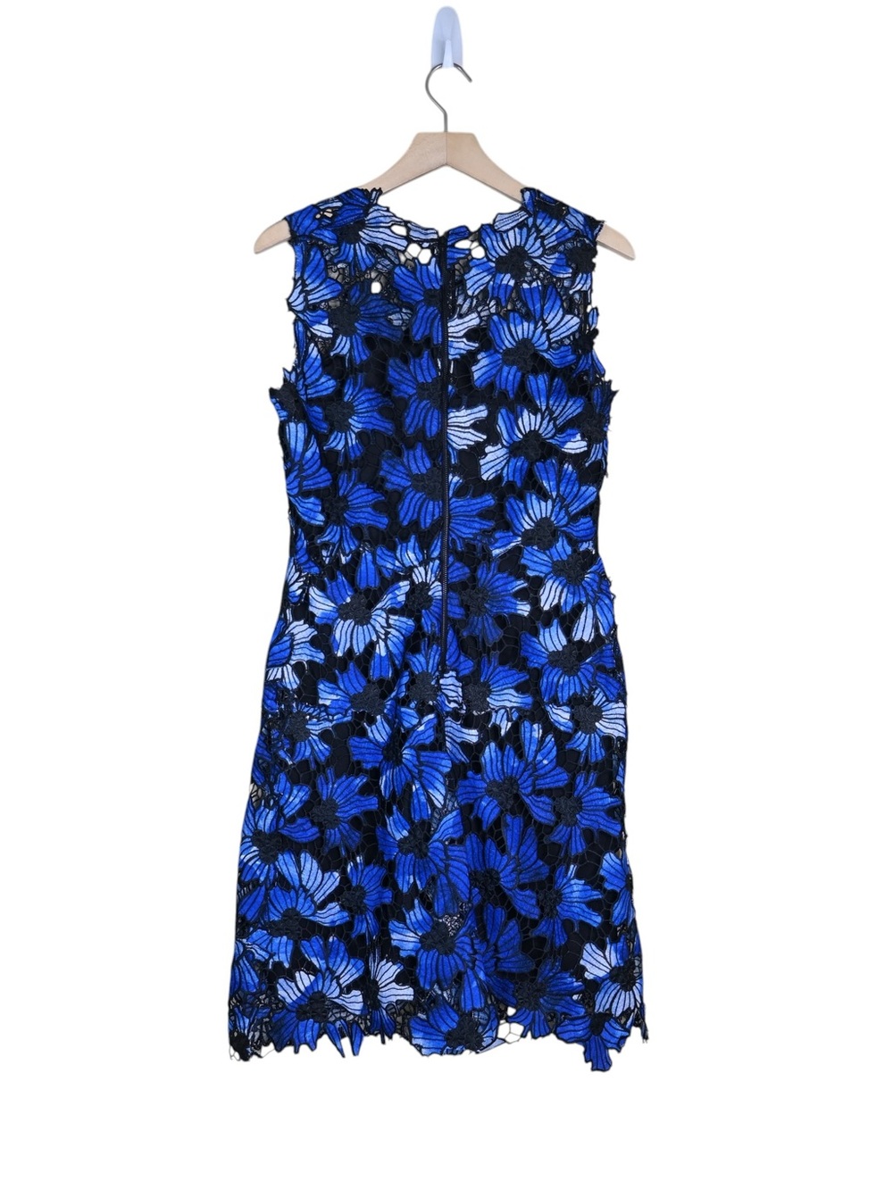 Elie Tahari Women's 4 Blue Black Floral Guipure Lace Sleeveless Dress - Picture 3 of 11